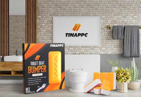 Six Piece Toilet Seat Bumper Set With Height Adjusters And Lifter Handle For Easy Install, Durable Waterproof ABS With Adhesive
