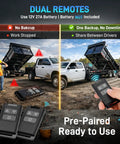 Beefed Up Long Range Wireless Dump Trailer Remote Control Kit For 12V Hydraulic System in use with tandem dump trailers