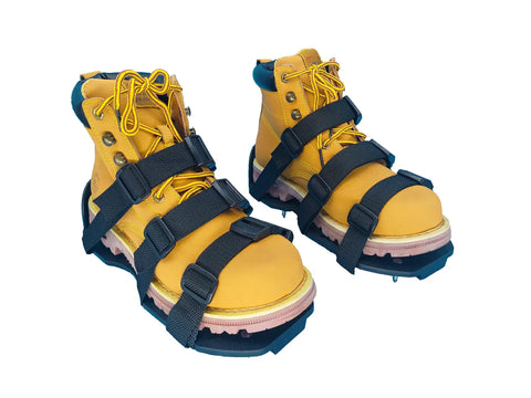 Gunite Epoxy Floor Spiked Shoes With Three Quarter Inch Short Spikes, Pro Grade Traction Gear For Epoxy Cover Installations, New Design