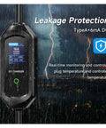 No Sweat Portable 3.5 Kw Ev Charger 16A Fast Charging Cable showing leakage protection and real-time monitoring features.