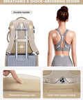Back view of woman with Must Have Large 40L Travel Backpack for Women TSA Carry On Approved, highlighting straps and sponge pad.