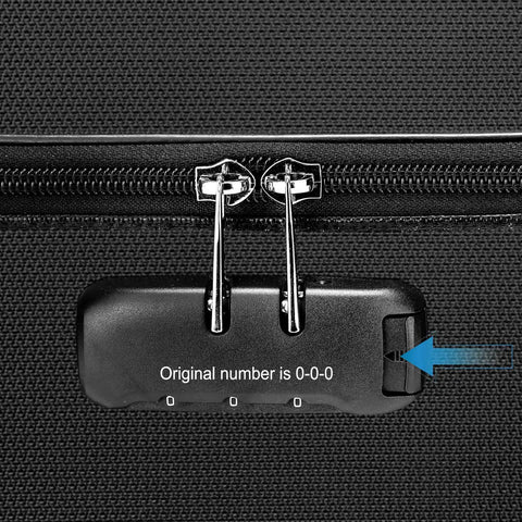 Close-up of lock on Fireproof Document Case With Lock Mega Size File Organizer Bag showing original combination setting.