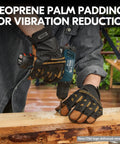 Person wearing Water Repellent Goat Leather Mechanic Gloves For High Dexterity And All Day Comfort Heavy Duty Rigger Work Glove Size M