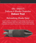 Hornady Deluxe 4-Blade Chamfer And Deburring Tool Double Ended Case Prep Reloading Gear for precise deburring and chamfering.