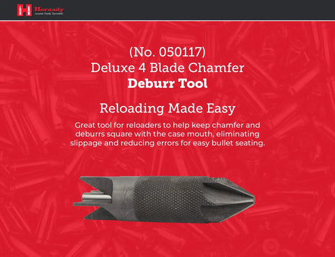 Hornady Deluxe 4-Blade Chamfer And Deburring Tool Double Ended Case Prep Reloading Gear for precise deburring and chamfering.