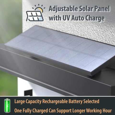 Adjustable solar panel on top of Solar Powered House Numbers Address Plaque With Adjustable Solar Panel And Three Color Lighting