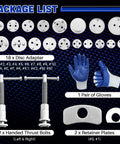 DASBET 24pc heavy-duty disc brake caliper tool set packaging front view with 18 disc adapters, thrust bolts, gloves and plates