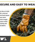 Mens Slip On HydraHyde Leather Work Gloves Water Resistant Breathable Heavy Duty Hand Protection For Gardening Landscaping Ranching Saddletan Large All Day Comfort And Grip
