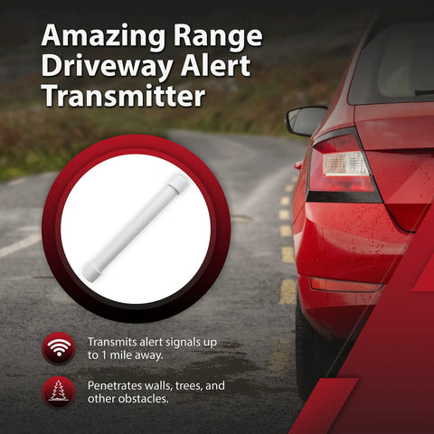 Dual-4K Plus 1-Mile Wireless Directional Driveway Alarm System With Customizable Output Relay And 12VDC Options Flexible Pulse Durations From 1 Second To 5 Minutes Easy Setup For Smart Home Alerts transmitter for driveway vehicle monitoring