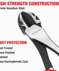 WORKPRO 8-inch high-leverage diagonal pliers, chrome vanadium steel, silver jaws, black handles