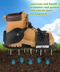 Lawn Aerator Shoes With 26 Nail Spikes 5cm And Adjustable Straps For Patios Gardens And Yards, Improves Soil Health And Nutrient Penetration