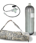 6.8L PCP Air Tank System For Paintball And HPA Scuba Gear, Carbon Fiber Tank With M18x1.5 Threads, 4500 PSI Dual Gauge Valve, Tank Bag Included