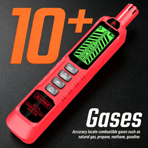 Portable Multi Gas Detector With Quick Response Sensor And Sound And Light Alarm Sniffs Out Methane Propane Natural Gas And Other Flammable Gases Includes Two Batteries Red Ideal For Home And Small Shop Safety