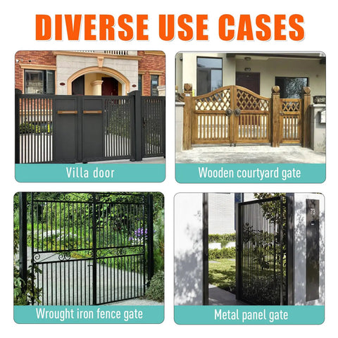 Diverse use cases for 8 Inch Heavy Duty Gate Wheels For Fences And Metal Tube Gates Featuring Spring Loaded 360 Swivel Casters Rated For 800 Pounds.
