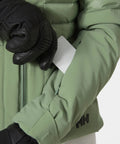 Close-up of pocket on Womens Slick Waterproof Insulated Ski Jacket With H2Flow Tech LIFE Pocket Ski Free PrimaLoft