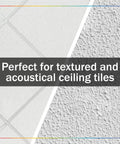 Textured and acoustical ceiling tiles, showcasing Seymour 20-51 Ceiling Renew Spray Paint, New White, 16 oz Cans, 6-Pack (96 oz Total)