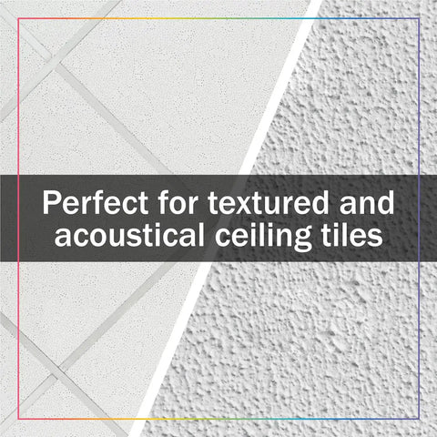 Seymour 20-51 Ceiling Renew Spray Paint, New White, 16 oz Cans, 3-Pack (48 oz Total) – Acoustic Tile, Drywall & Textured Ceiling Touch-Up Paint on textured and acoustical ceiling tiles.