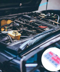 Premium 100 Piece Zerk Grease Nipples Kit With Caps Plus High Temp Wear Resistant Iron And PE Fittings, clear organizer in engine bay