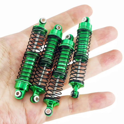 Beefed Up Aluminum Front And Rear Shock Absorber Set For 1/18 RC Cars With Threaded Oil Shocks Suspension Upgrade 4-Pack In Green