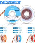 Solder Wick Desoldering Braided Solder Braid Set 1.5 Meter Length Low Residue Copper Wicks sizes 2.0mm, 2.5mm, 3.0mm shown