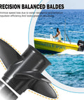 9.25 By 10 Inch Aluminum Outboard Propeller For Honda 8-20HP Right Hand 8 Spline 4 Blade OEM 58134-ZV4-010AH with boat on water
