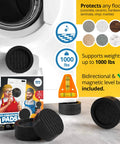 Rugged Anti Vibration Pads For Washing Machine Set Of Four Universal Floor Grips With Noise Reduction And Vibration Control To Stop Shakes On All Floors Durable Heavy Duty Laundry Room Accessories, 4 black rubber pads