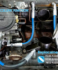 Installed Powerstroke 7.3L HPOP Hose Lines Kit With Crossover Line And Master Service Kit in Ford Diesel Truck engine