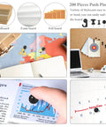 Hella Versatile 200 Pcs Push Pins And Heavy Duty Thumb Tacks For Bulletin Board Cork Wall Organizers featuring colorful push pins on maps and notes.
