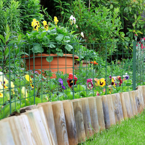 20ft Green Garden Fence Panels For Dogs And Small Animals, Easy Install Rustproof Welded Wire Border in a garden