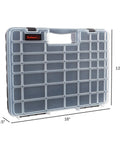 Portable Storage Case With Secure Locks And 55 Small Bin Compartments For Hardware, Screws, Bolts, Nuts, Nails, Beads, Jewelry And More