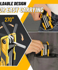 Folding Allen Wrench Set With Hex Keys For Bikes And Home Repairs, 17 Piece Standard Metric And SAE Kit compact design shown.