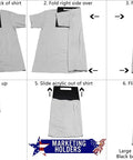 Shirt Folding Board 10 By 12 Inch Acrylic Plastic Laundry Organizer For Retail Stores Laundromats And Travelers Sleek Clear Finish, folding steps shown.