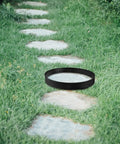 Round Stepping Stone Mold For Concrete Pathways Reusable Plastic Paver Forms DIY Garden Walkway Maker on grass path