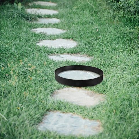 Round Stepping Stone Mold For Concrete Pathways Reusable Plastic Paver Forms DIY Garden Walkway Maker on grass path
