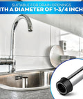 Stainless Steel Bar Sink Overflow Pipe 7.48 Inches Long With Chrome Finish next to a kitchen sink faucet for 1.75 inch drains