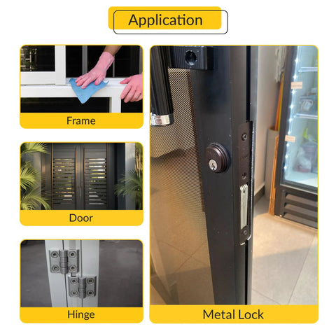Go To All Purpose Metal Lubricant And Cleaner Spray used on door frame, hinge, and lock for rust prevention