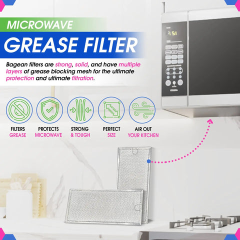 Over The Range Microwave Vent Filter Replacement 13.3 By 5.85 Inch Aluminum Mesh Grease Filter For GE Whirlpool Samsung Maytag OTR Vent Fans 2 Pack No Fuss Install