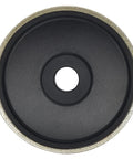 6 Inch Diamond Lapidary Grinding Wheel 60 Grit 1 Inch Arbor top view with black center, designed for stone cutting and gemstone cabbing.