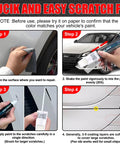 Steps for using Nissan Pearl White TriCoat Touch Up Paint 2 In 1 Scratch Repair Kit with Quick Apply Remover Pen on vehicle.