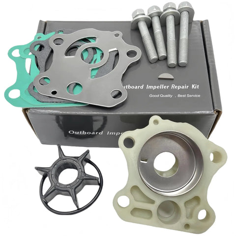 Water Pump Impeller Kit For Yamaha Outboard Motors 50 60 70 HP Includes Pump Cup Housing Gaskets Wear Plate Bolts With Washers