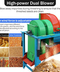 Pro Grade 220V Multi Function Thresher For Sorghum And Grains Easy To Use Inlet Extended Body For Thorough Seed Separation Fast Cereal Seed Threshing Compatible With Corn Millet Wheat Sorghum 4KW 60Hz featuring dual blower