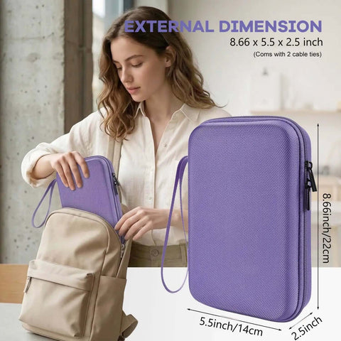 Kickass Travel Tech Organizer Case For Cables Chargers Power Bank And Storage Drives Waterproof Shockproof Hard Shell in hand.