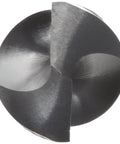 Close-up of drill bit tip from 60 Piece High Speed Steel Jobber Length Drill Bit Set With Metal Case Black Oxide Finish 118 Degree Conventional Point Sizes From 60 To 1 Beast For Ferrous Drilling Durable Pro Grade Bits For DIY And Shop Projects