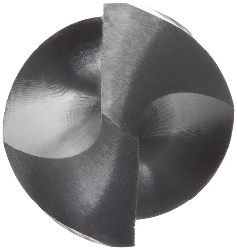 Close-up of drill bit tip from 60 Piece High Speed Steel Jobber Length Drill Bit Set With Metal Case Black Oxide Finish 118 Degree Conventional Point Sizes From 60 To 1 Beast For Ferrous Drilling Durable Pro Grade Bits For DIY And Shop Projects