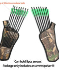 Hip Archery Quiver With Snap On Waist Belt Maple Camo Crossbow Arrow Holder Eight Arrow Pouch Lightweight Oxford Fabric