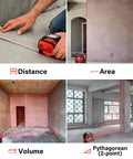 All In One 3 In 1 Laser Tape Measure With Auto Level, 197ft Laser Distance Meter, 16ft Digital Tape With Fractions, Built In Level, Rechargeable Electronic Tape For Builders And Contractors used for distance, area, volume, and Pythagorean layout
