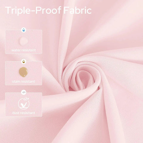 Privacy Semi Sheer Curtains Light Pink 84 Inch Long 2 Panel Set W52 X L84 Light Filtering Drapes close-up of triple-proof fabric