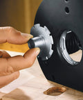 30 Mm Template Guide With Quick Fastening Lock For Router Builds attachment process showing secure grip and smooth operation.