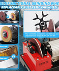 Image of Beast Mode Eight Hundred Watt Lawn Mower Blade Sharpener and Bench Grinder with grinding wheels for rust removal and sharpening.