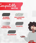 Compatibility chart for Heavy Duty Left To Right Peel And Stick Tape Measure 0.5 Inch By 12 Feet Two Pack with adhesive back.